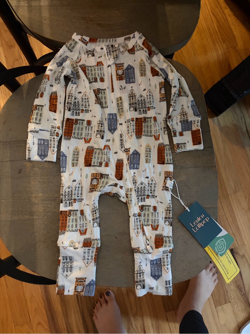 NWT Lou Lou lollipop zipper baby pajamas